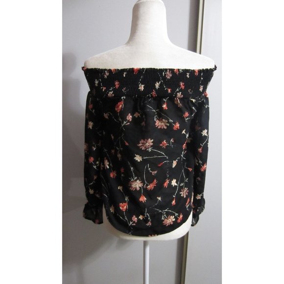 Sadie Robertson Wild Blue Floral XS Smock Top - Picture 3 of 4